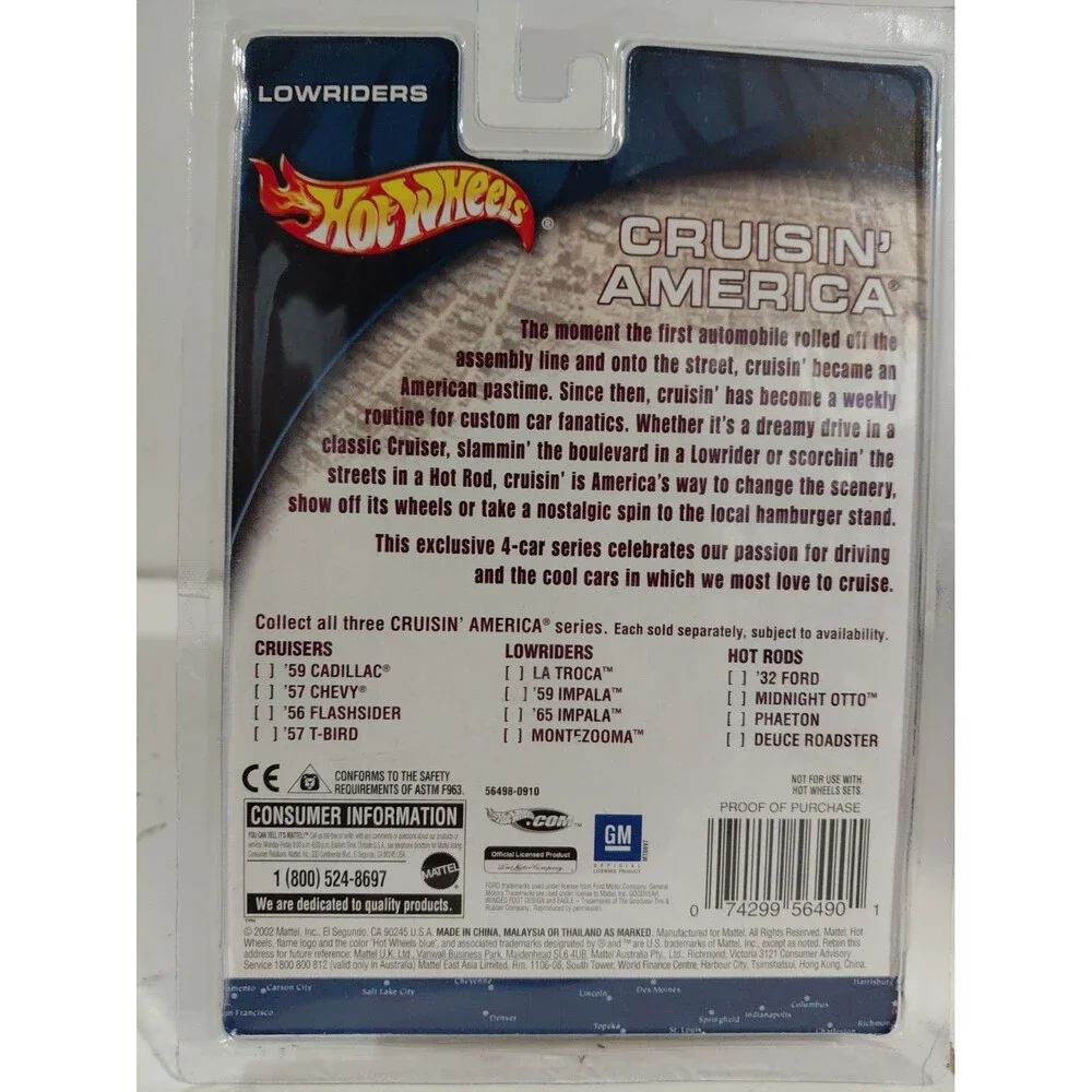 NIP Hot Wheels Cruisin' America 1:64 Die Cast Lowriders Montezooma Chevrolet
